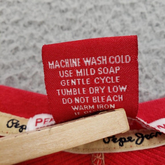 Pepe Jeans Londo Shirt Adult 3X Womens Red Long Sleeve V-Neck Heavy - Picture 5 of 14